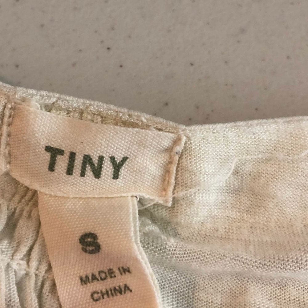 TINY Ombre Fade Green White Button Blouse Top - Picture 2 of 7